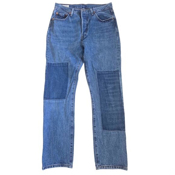 Levi's 501 Womens Patch Straight Jeans 29x30 Big E High-rise Button Fly - Picture 1 of 11